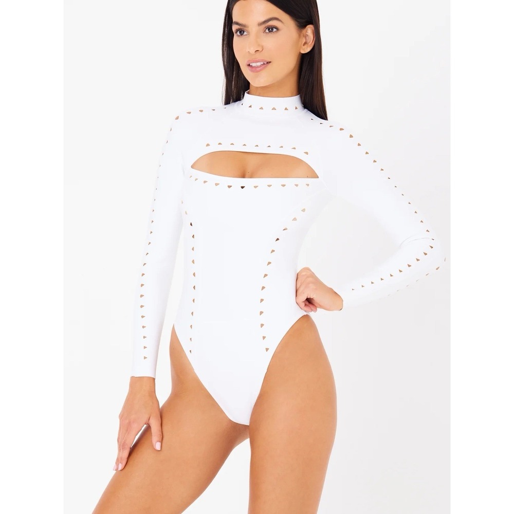 Laurel  Surfsuit in White‎ by Gigi C - Size Large Retail $225 Still On Website